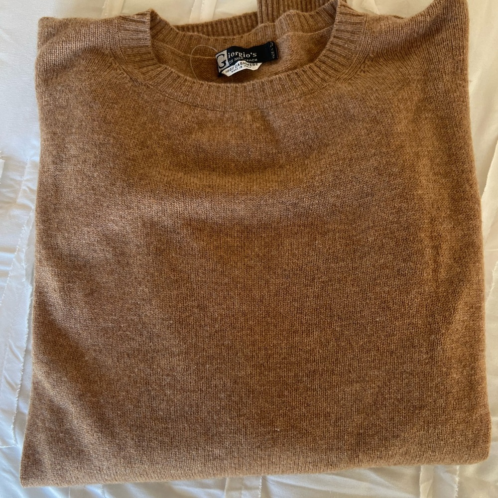 Men’s Tan Crew Neck Boutique Sweater